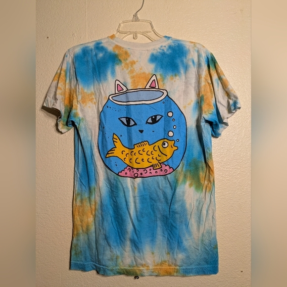 rip N Dip Colorful Cat Graphic T-Shirt Size Large Pre-owned - Picture 2 of 7